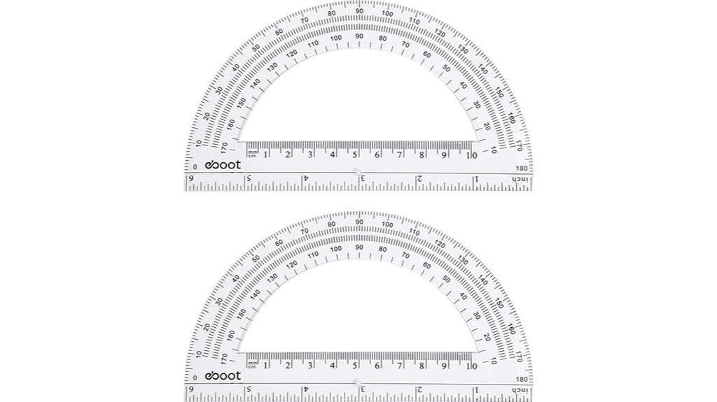 plastic 6 inch protractors pack