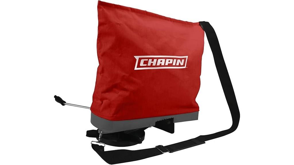 portable 25 pound seed spreader