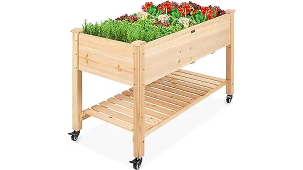 portable garden bed with storage
