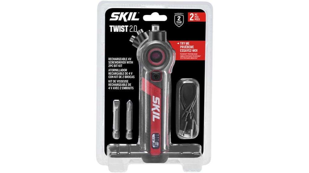 rechargeable 4v screwdriver with pivot