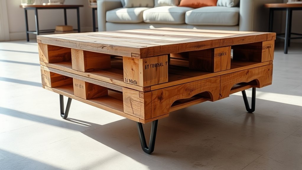 recycled wood coffee table