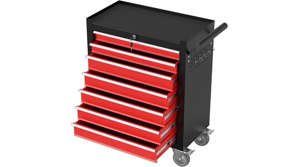 seven drawer metal toolbox