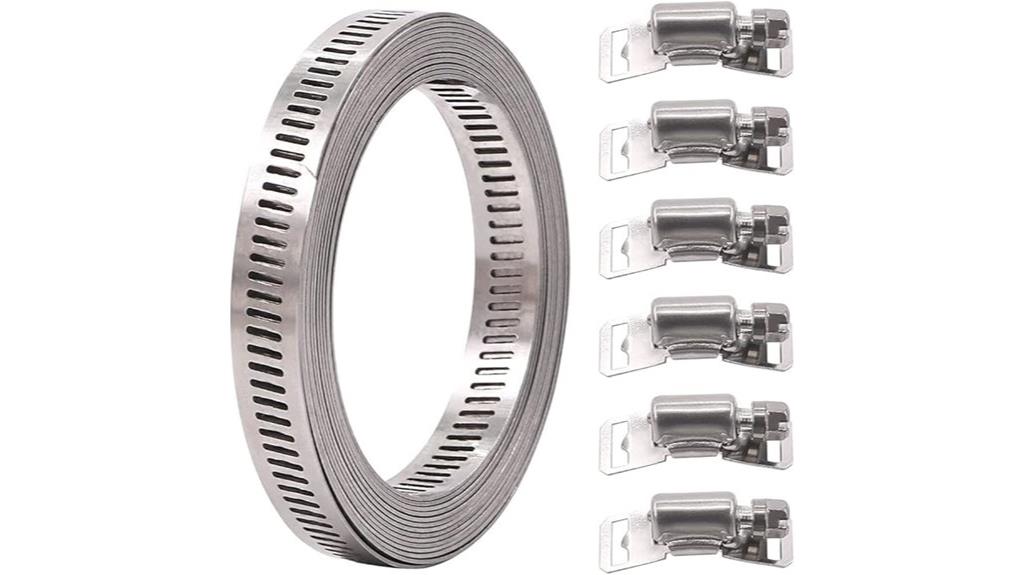 seven piece long hose clamps