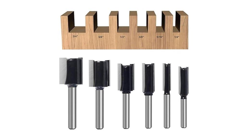 six piece straight router set