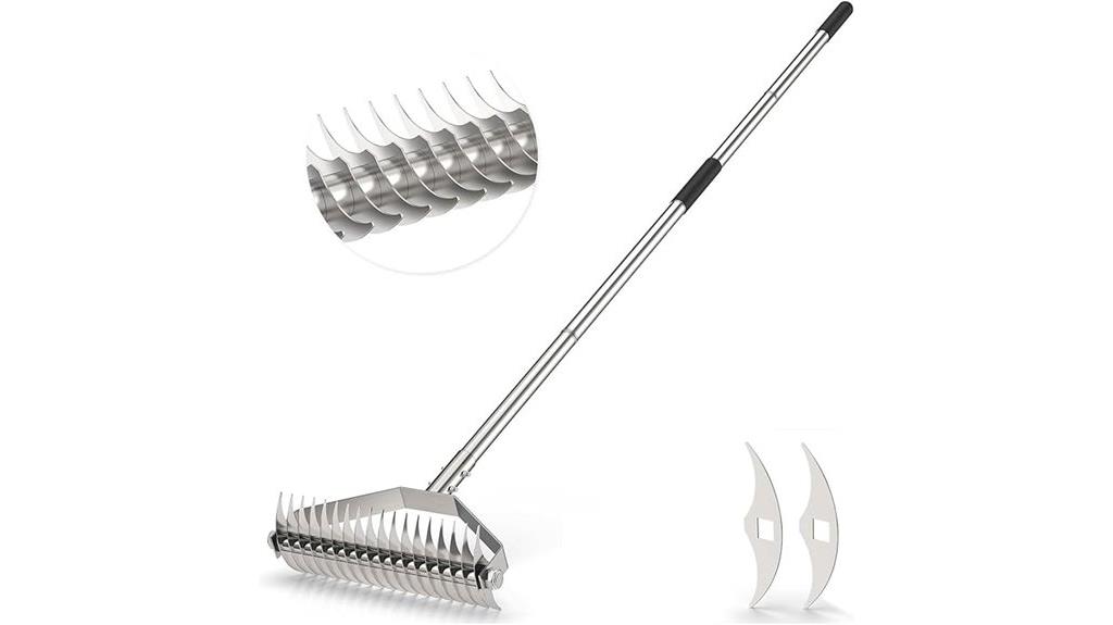 stainless steel lawn rake