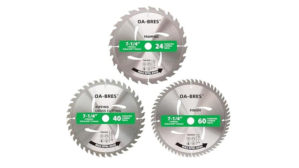 three circular saw blades