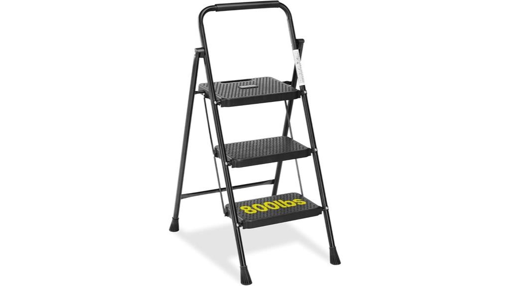 three step anti slip ladder