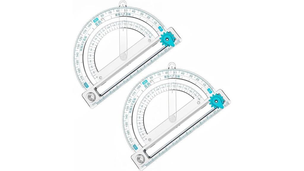 two clear plastic protractors
