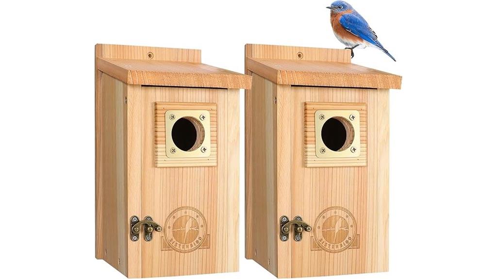 two outdoor bird houses