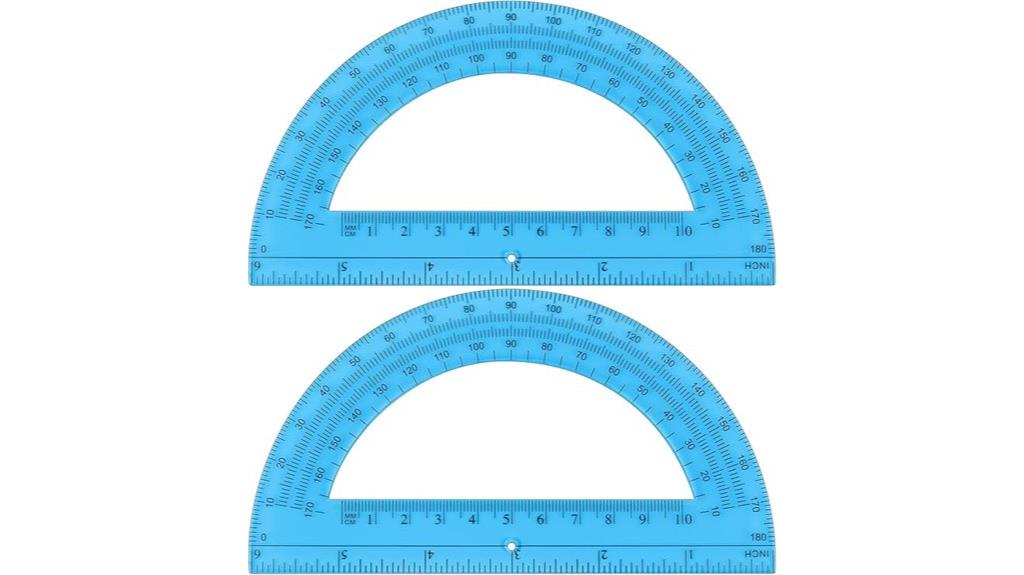 two pack plastic protractors
