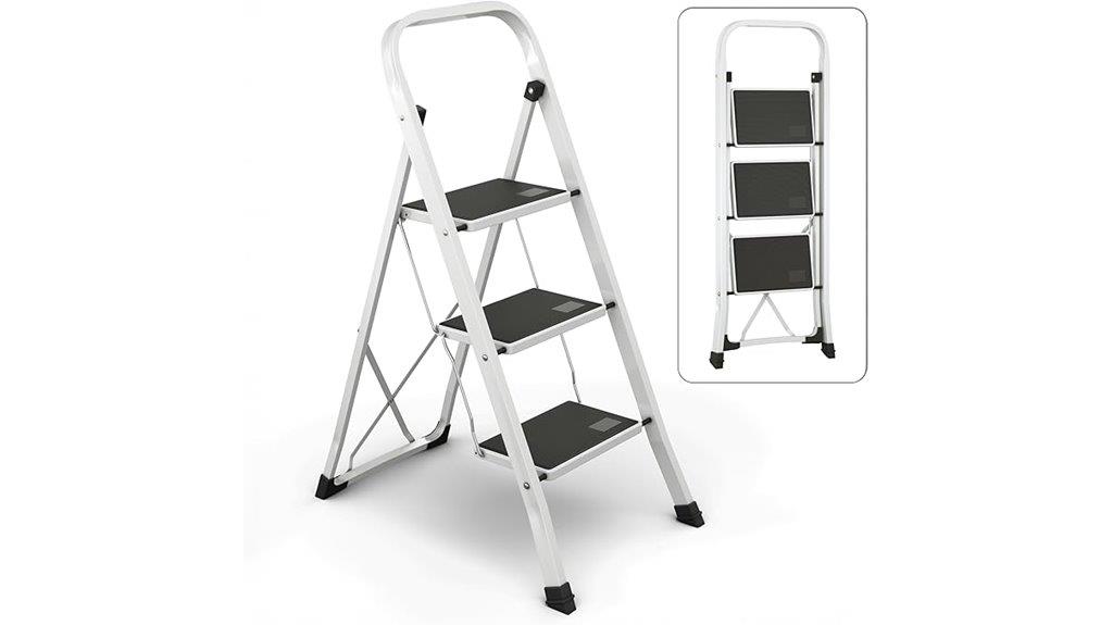 wide non slip platform ladder
