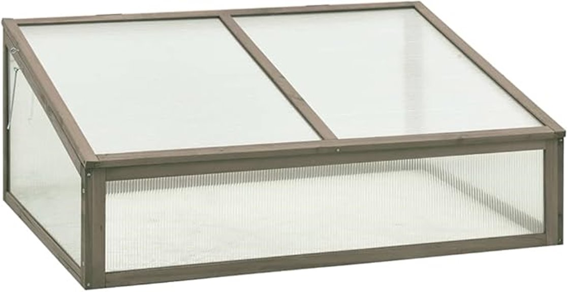 wooden greenhouse with lid