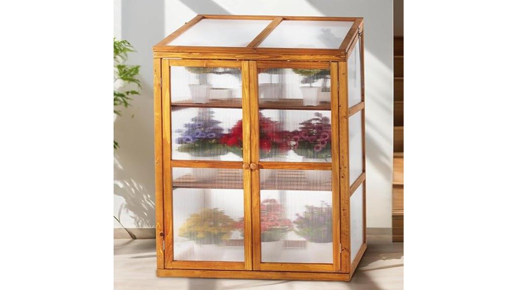 wooden outdoor greenhouse