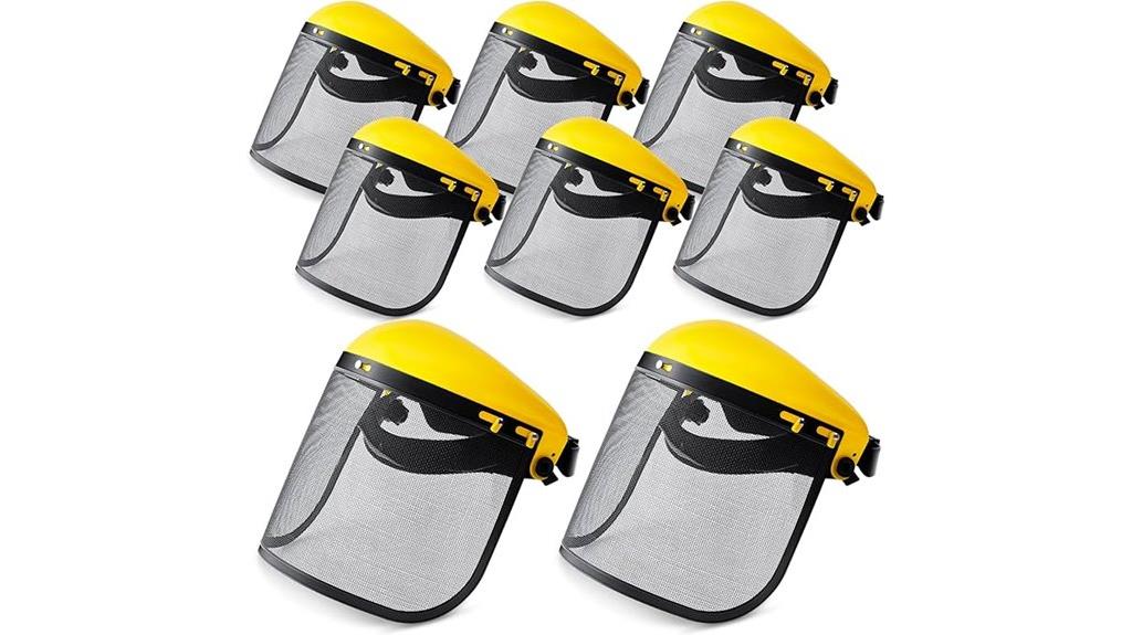 yellow gardening face shield