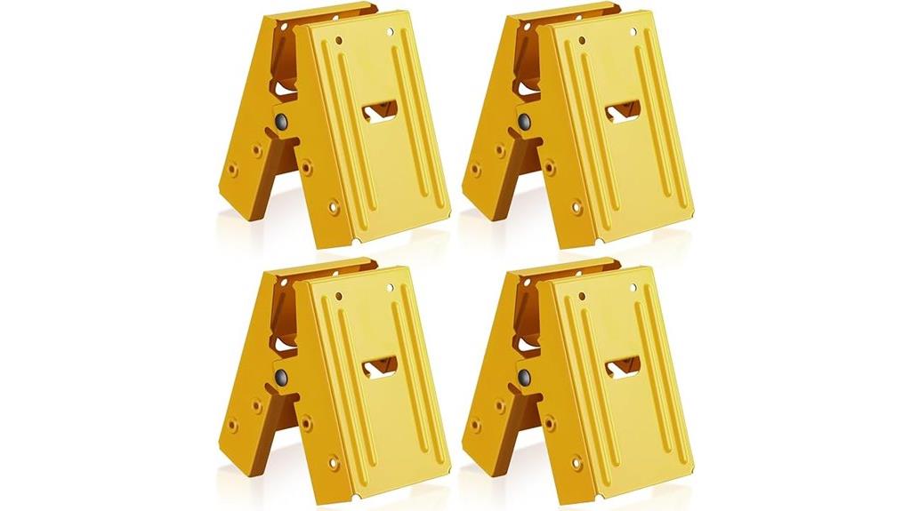 yellow steel sawhorse brackets