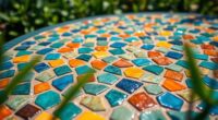 assembling colorful mosaic surface