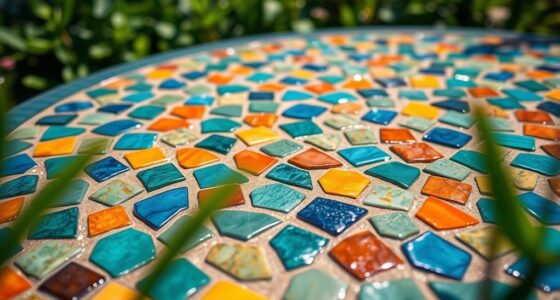 assembling colorful mosaic surface