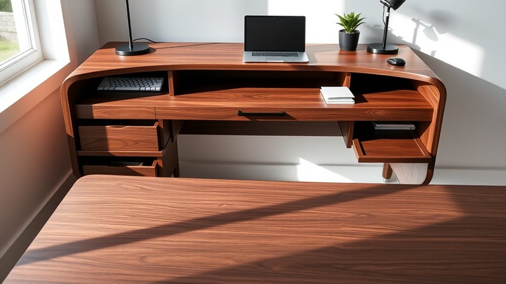 built in storage home desk