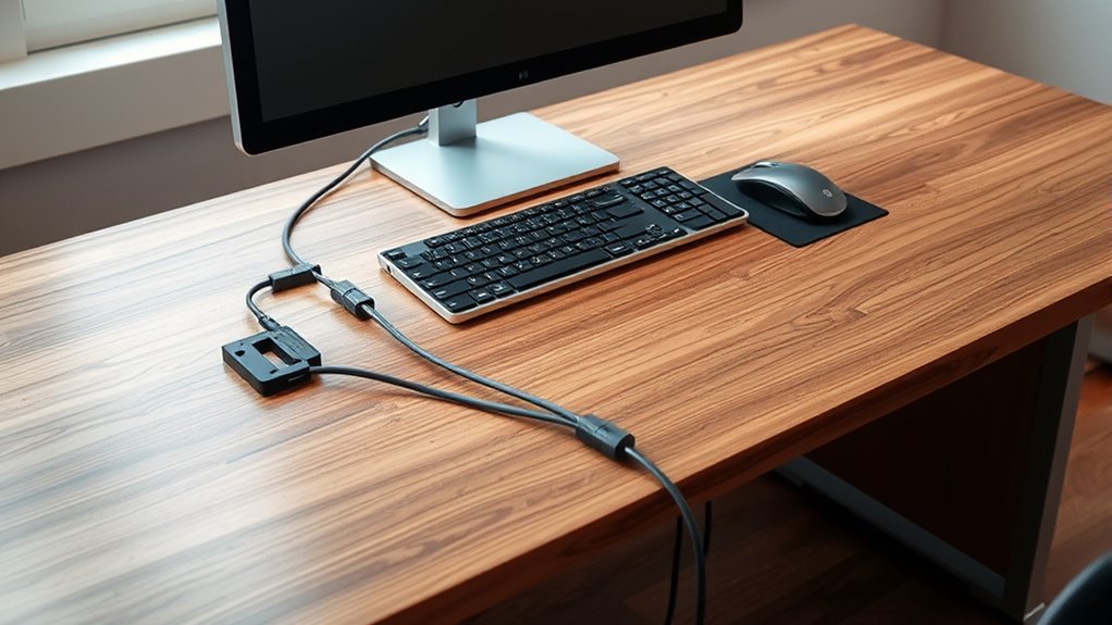 organized cables with labels