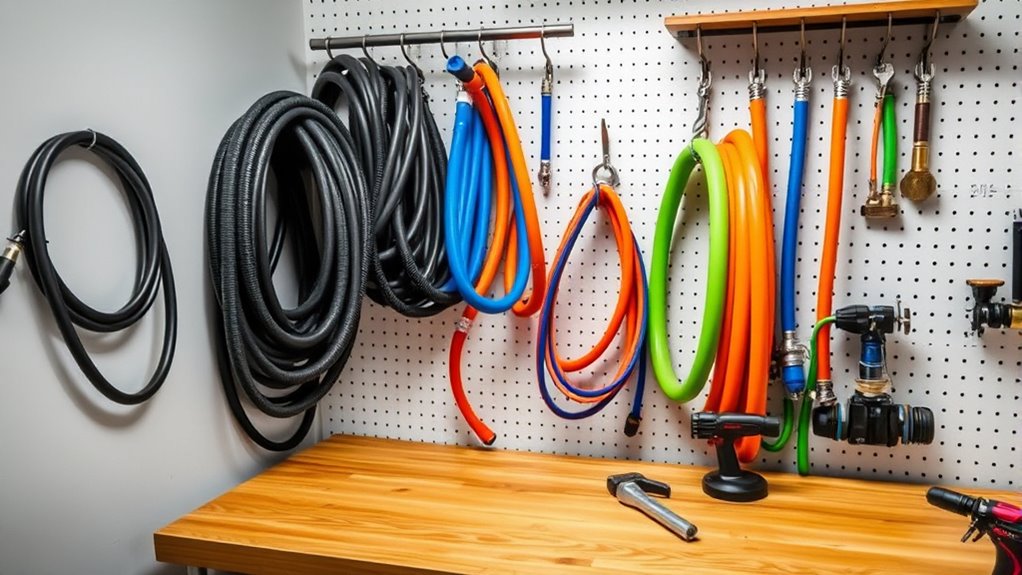 organizing workshop cords and hoses