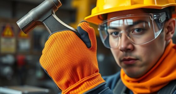 wearing protective hand gear