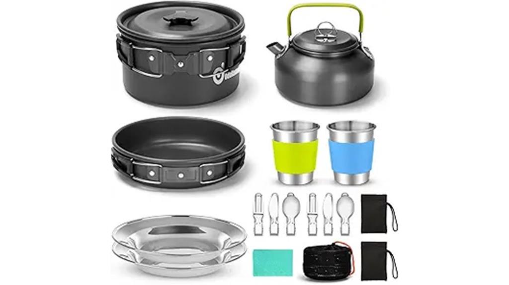 15 piece camping cookware set