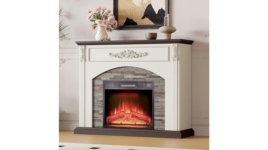 44 inch fireplace with mantel