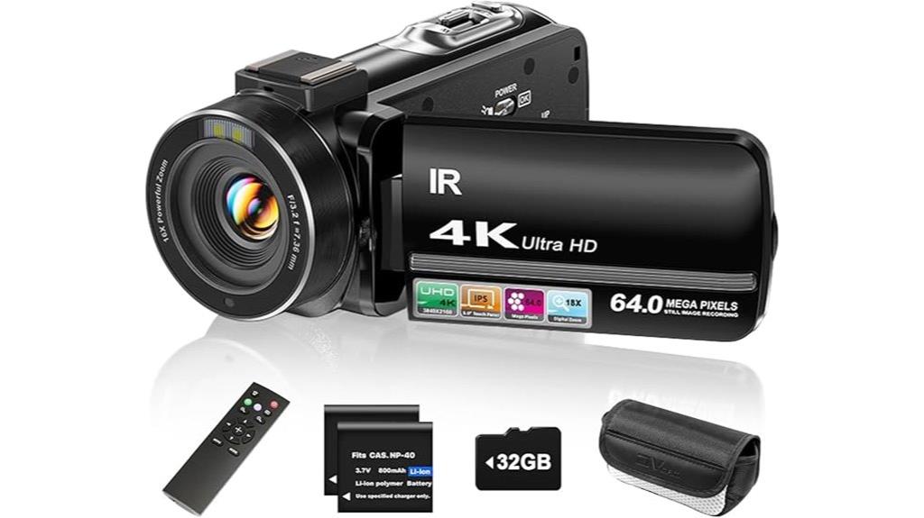 4k camcorder with zoom