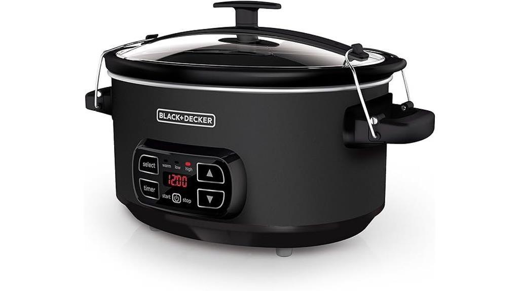 7 quart black slow cooker