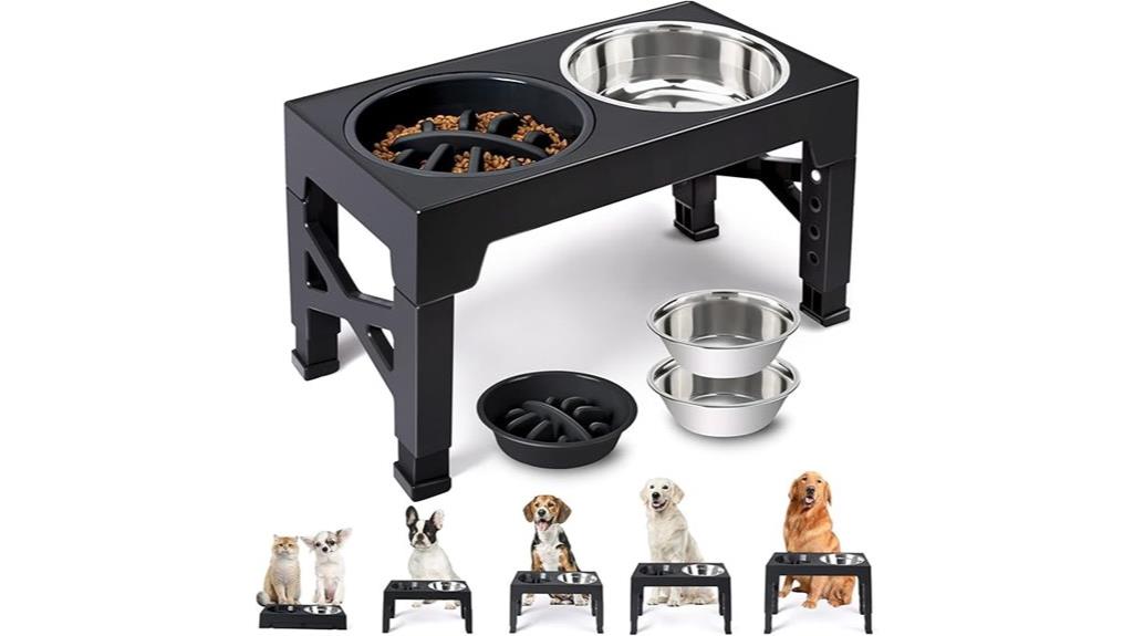 adjustable elevated dog bowls