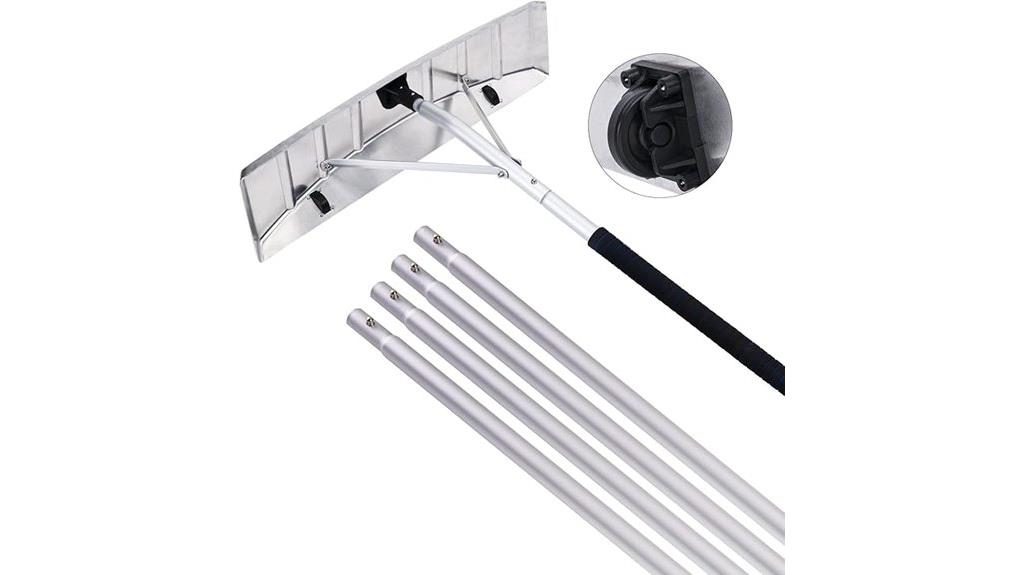 aluminum snow rake with wheels