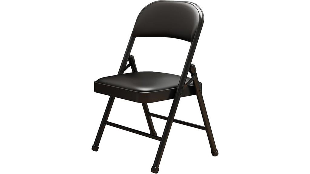black padded folding chair