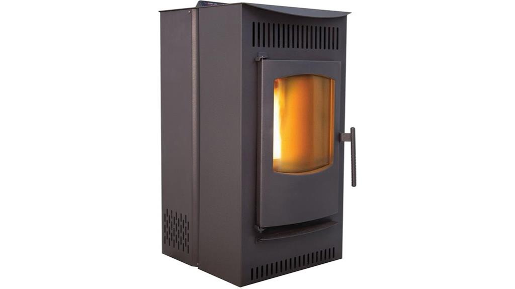 black pellet stove with smart