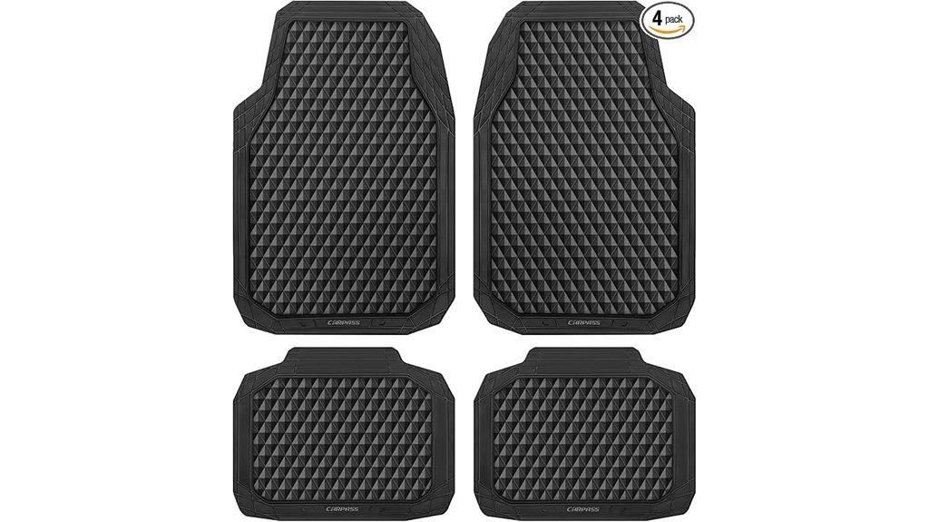 black rubber car mats
