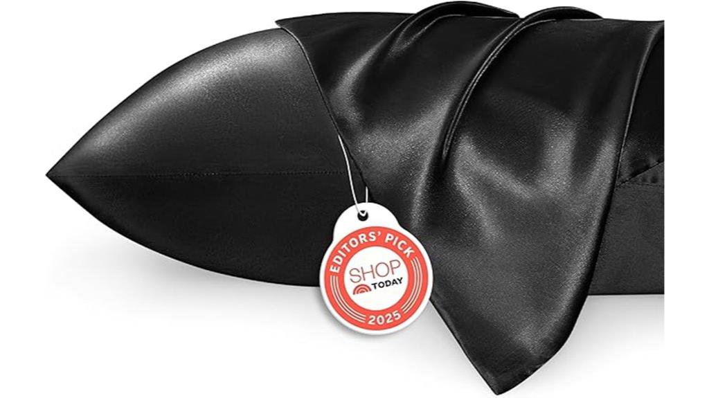 black satin pillowcases two pack