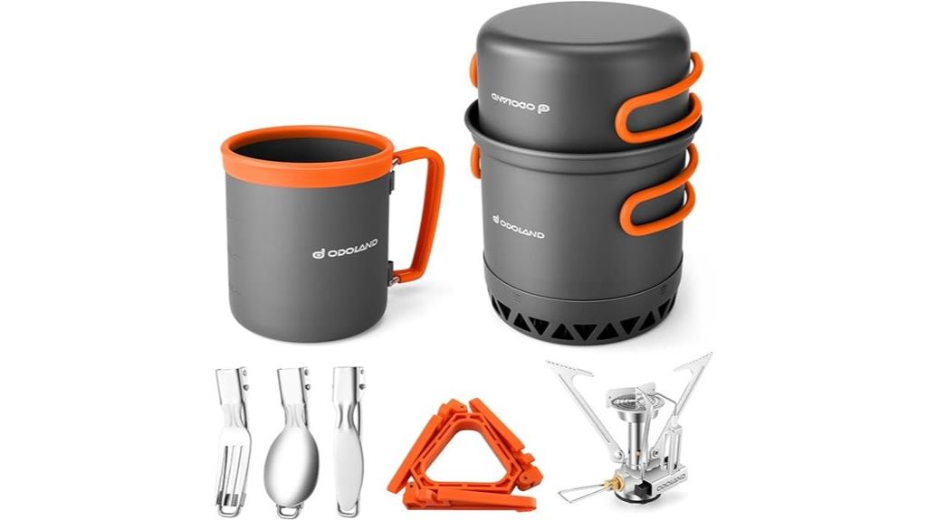 camping cookware and stove