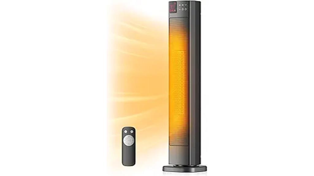 ceramic tower heater adjustable thermostat