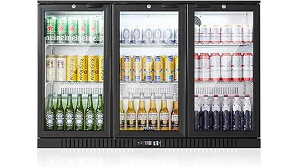 commercial bar cooler with glass