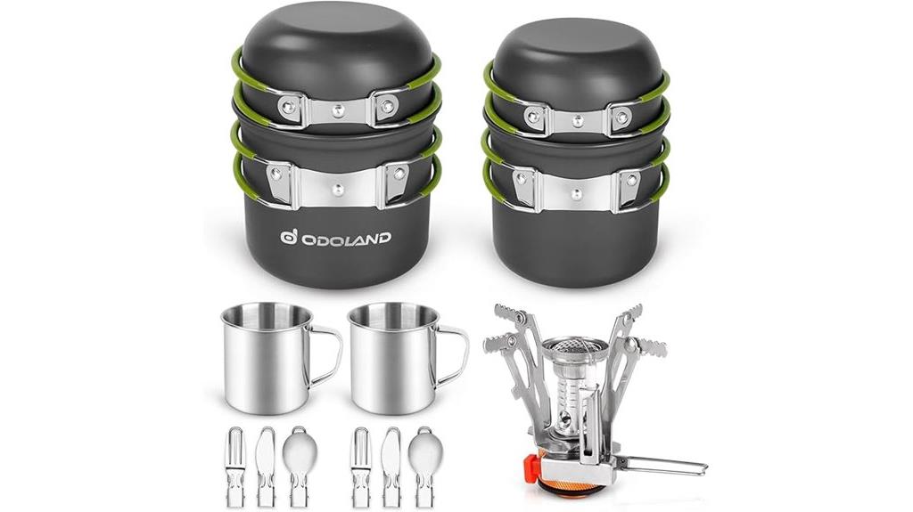 compact camping cookware set