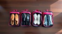 compact travel shoe storage