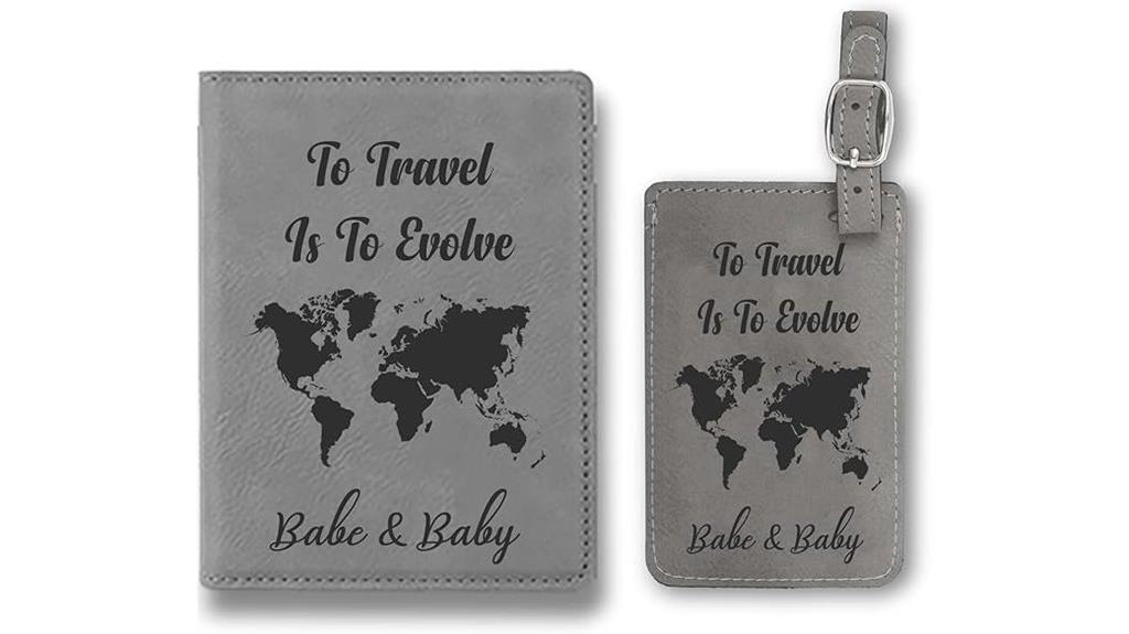 custom leather travel set
