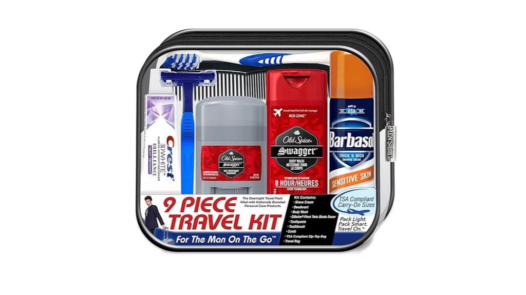 deluxe 9 piece travel toiletry