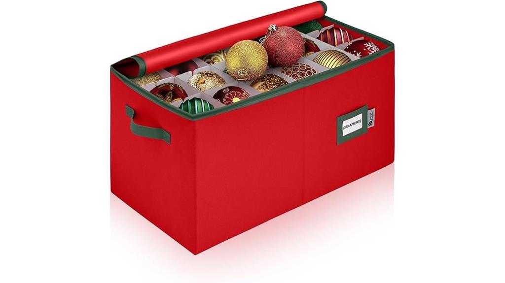 divided christmas ornament storage