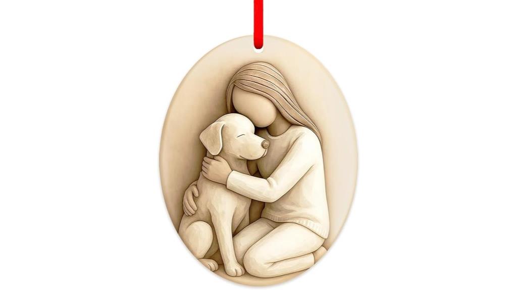 dog ceramic holiday ornament
