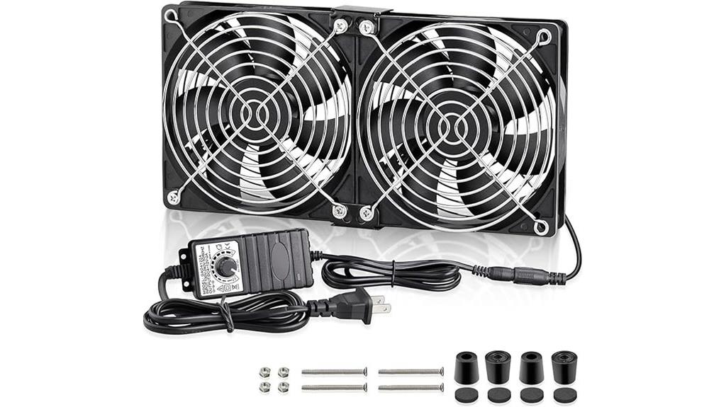 dual 120mm fans speed