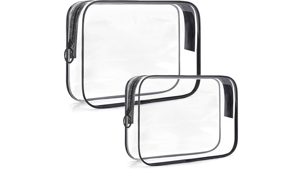 dual clear travel toiletry bags