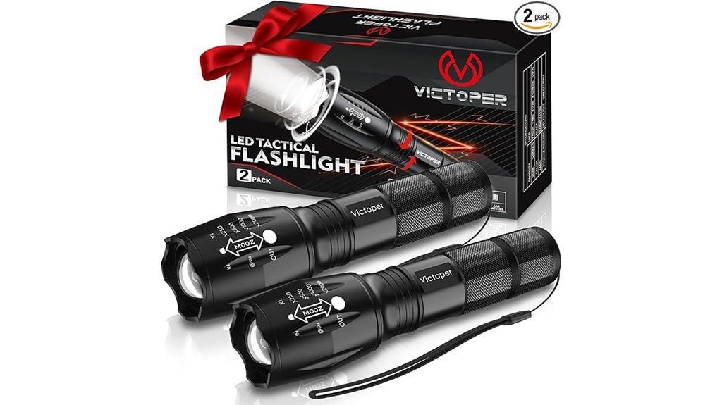 dual waterproof tactical flashlights
