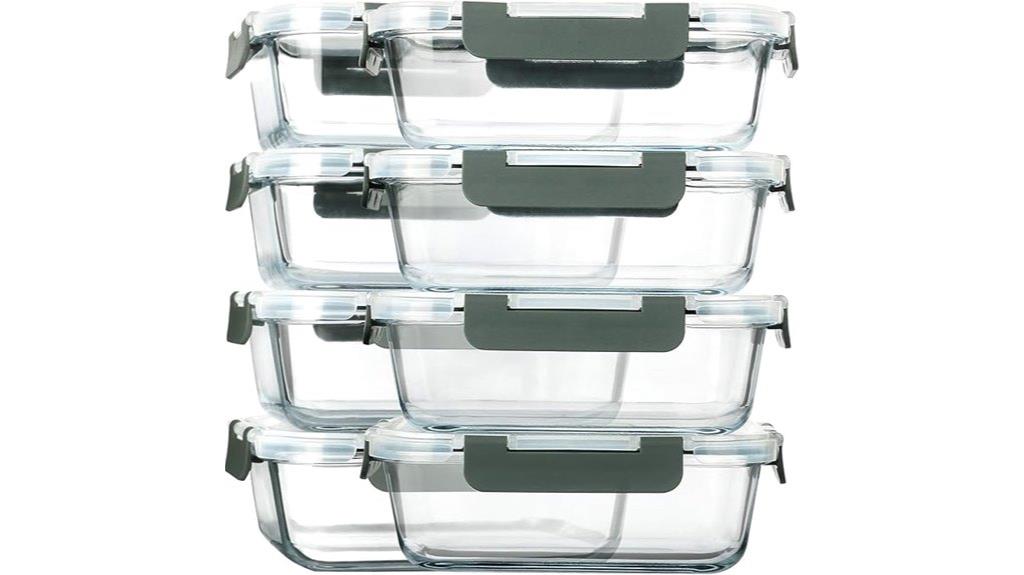 eight glass food storage