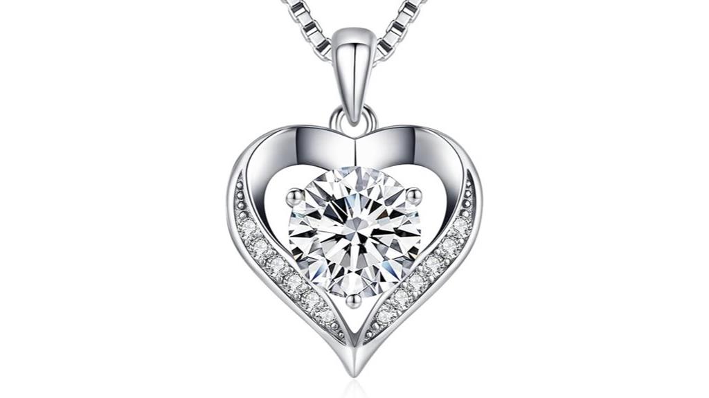elegant heart shaped moissanite necklace