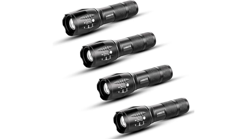 emergency flashlight 4 pack adjustable waterproof